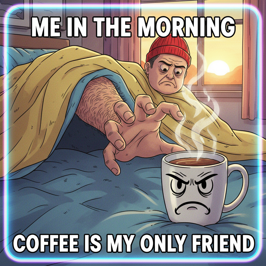 Monday morning mood: pretending I'm still asleep and the coffee is a dream.