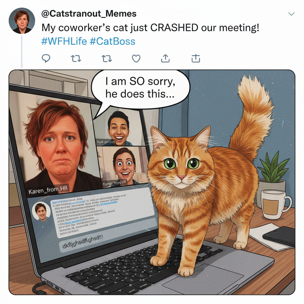 My cat just walked across my keyboard during a Zoom meeting. CEO of chaos.