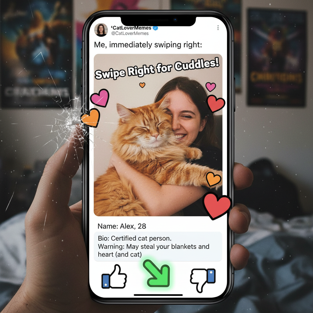 Matched with someone who only posts pics with their cat. I think I found my soulmate. 😻 #DatingApps
