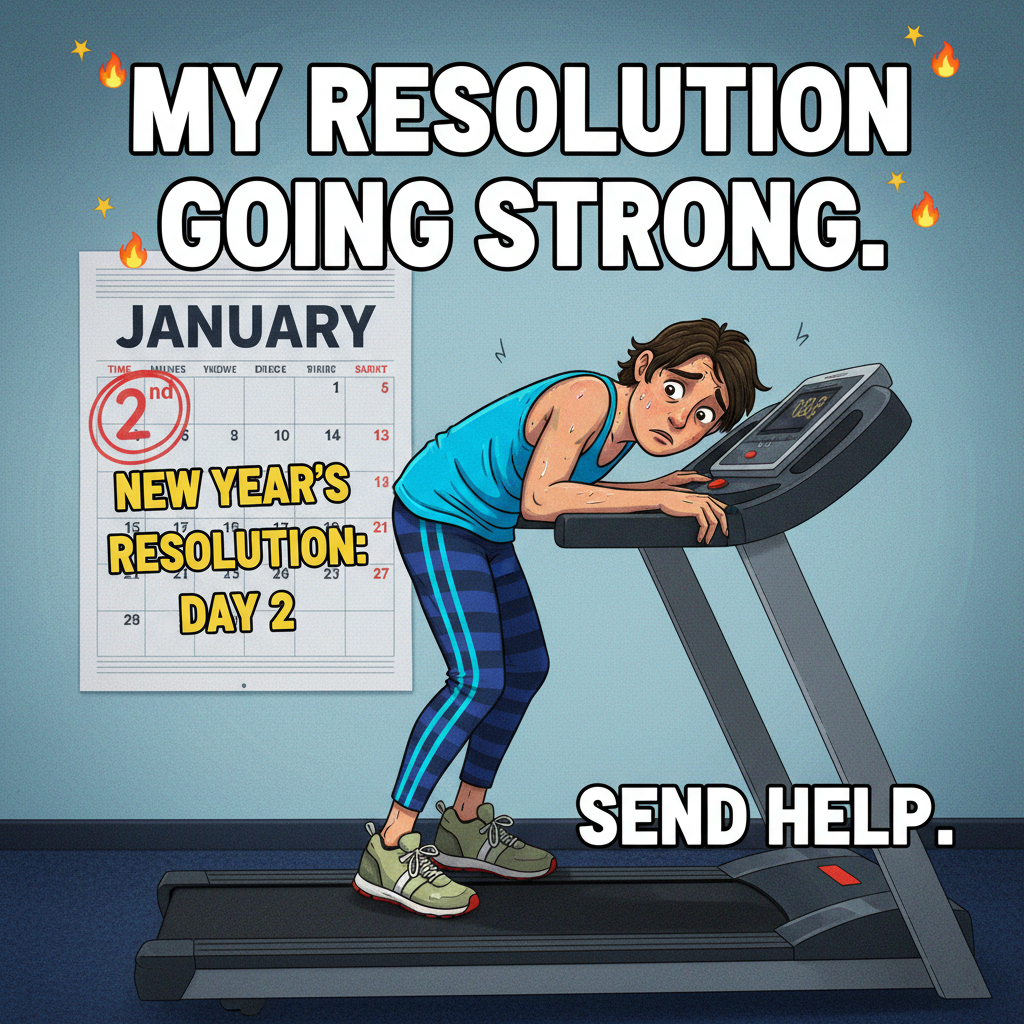 My New Year's resolution was to go to the gym. I went once. It counts, right?