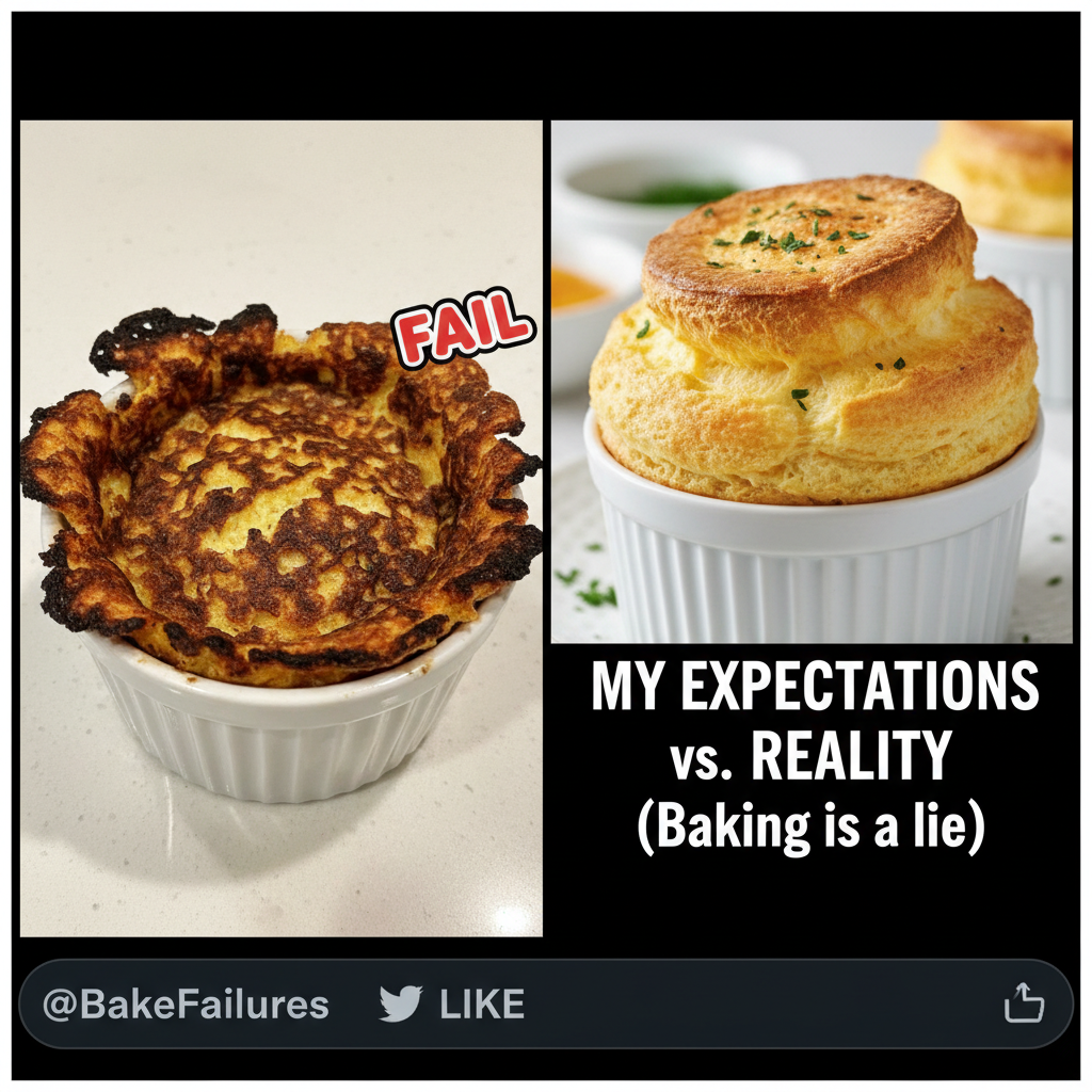 Attempted a soufflé. Ended up with a delicious, but very flat, omelette. Close enough?