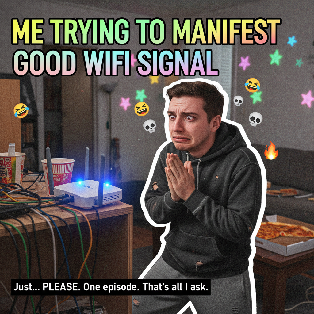 The wifi went out. I've been staring at my router for 10 minutes like I can intimidate it back to life.
