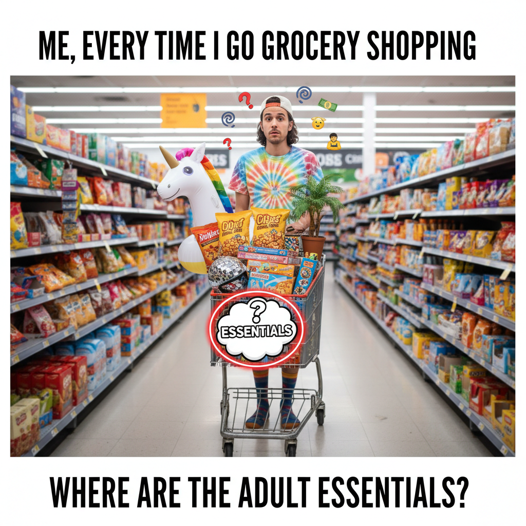 Adulting is just making a grocery list and then buying everything but what you needed.