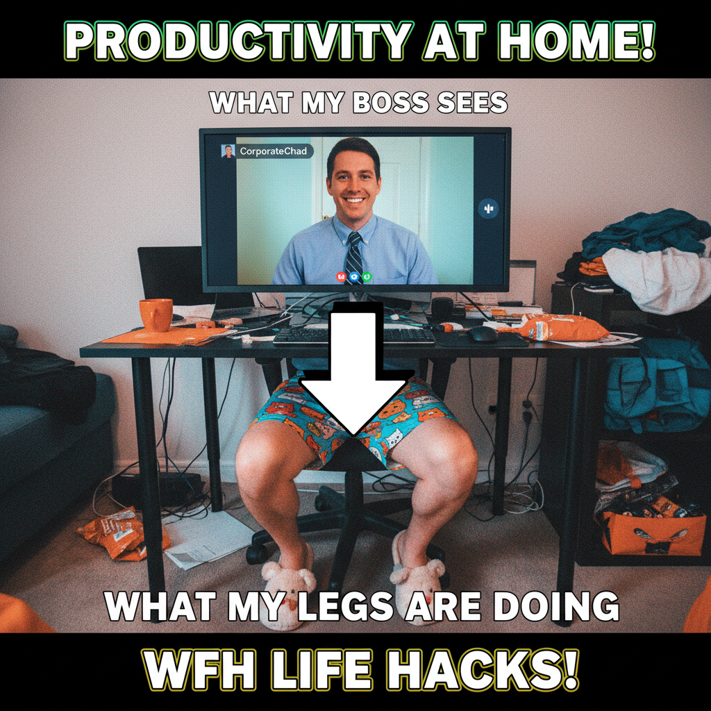 My camera was off during the Zoom meeting. My pants were also off.