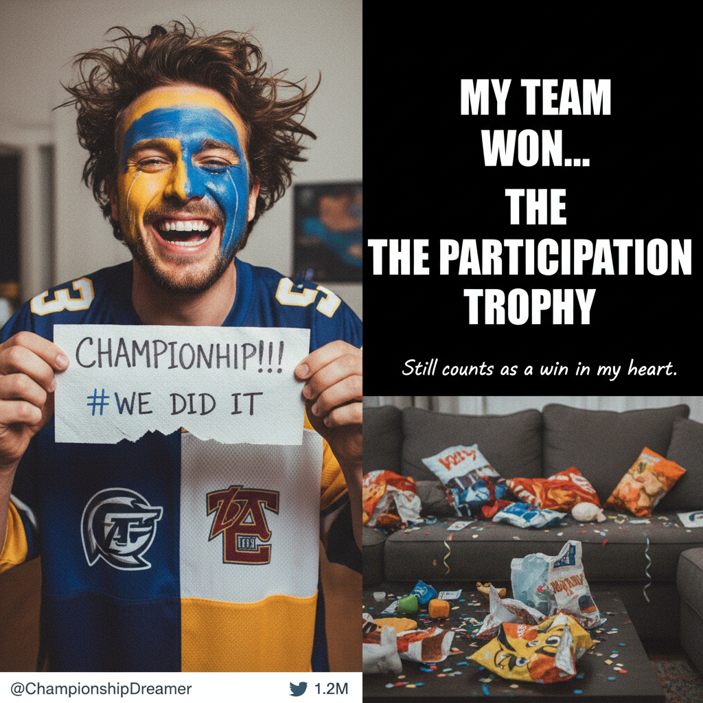 My team won. I've already planned the parade route and written a victory speech.