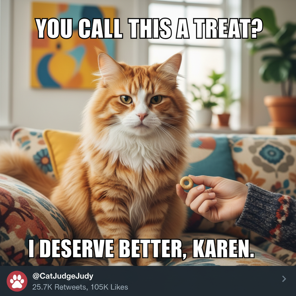 My cat just judged my life choices. I think he wants better treats. #PetLife