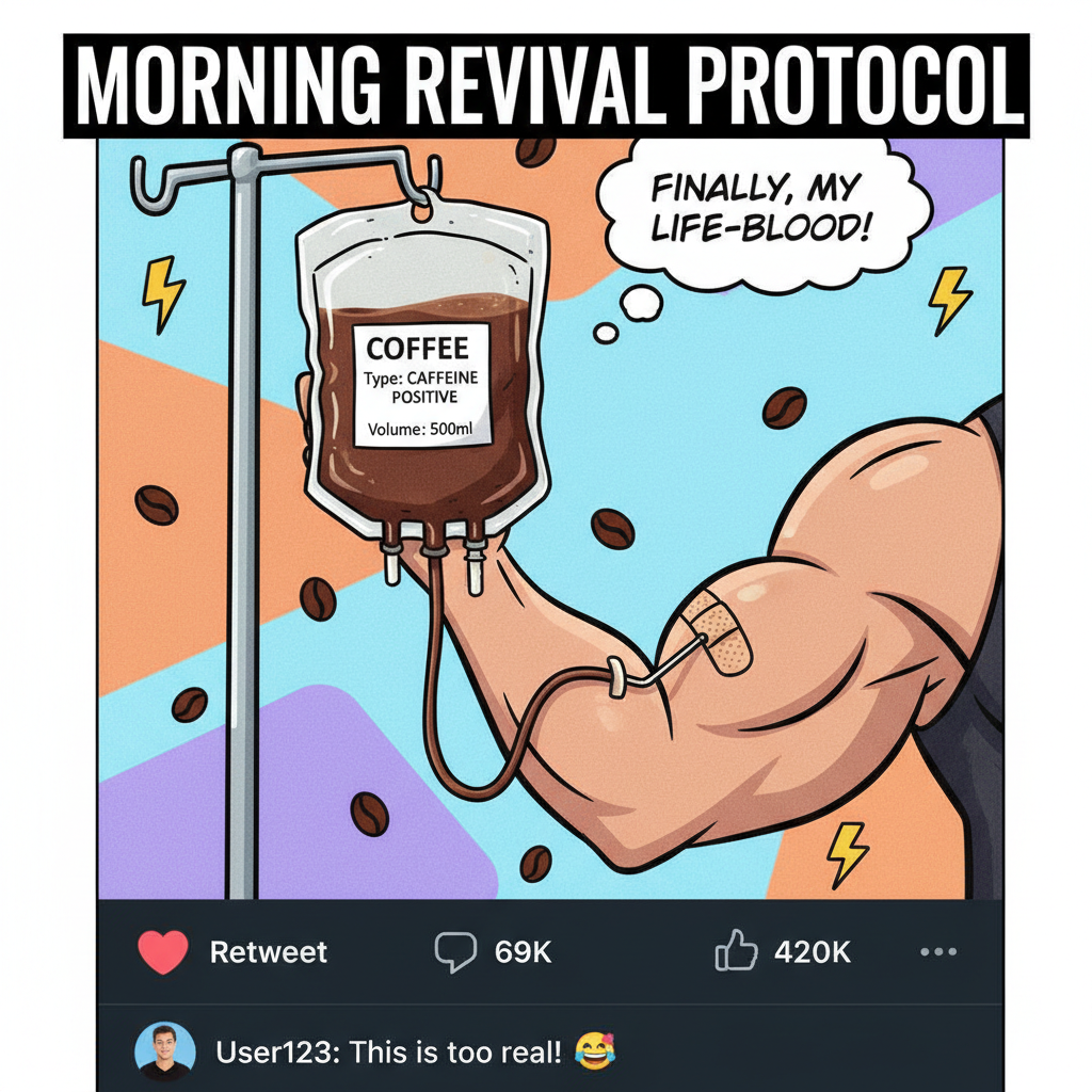 My blood type is coffee. My personality is also coffee. Send help (and more coffee).