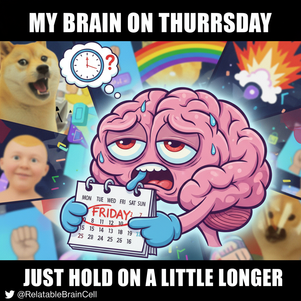 My brain on Monday morning: 'Is it Friday yet?' Me: 'It's 7 AM.' Brain: 'I said what I said.'