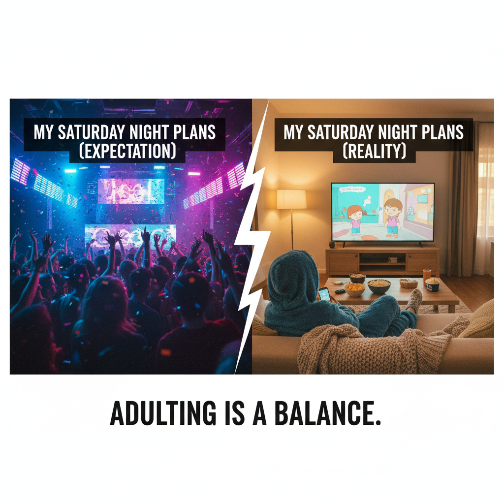 Friday night plans: clubbing. Friday night reality: rewatching The Office in pajamas.