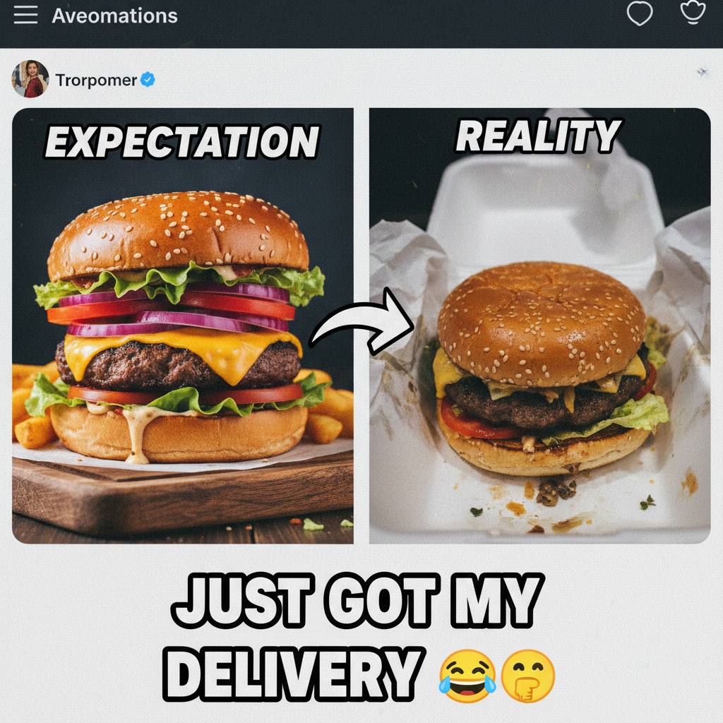 Ordered a gourmet burger. Got something that looks like it lost a fight with a truck. #fooddelivery