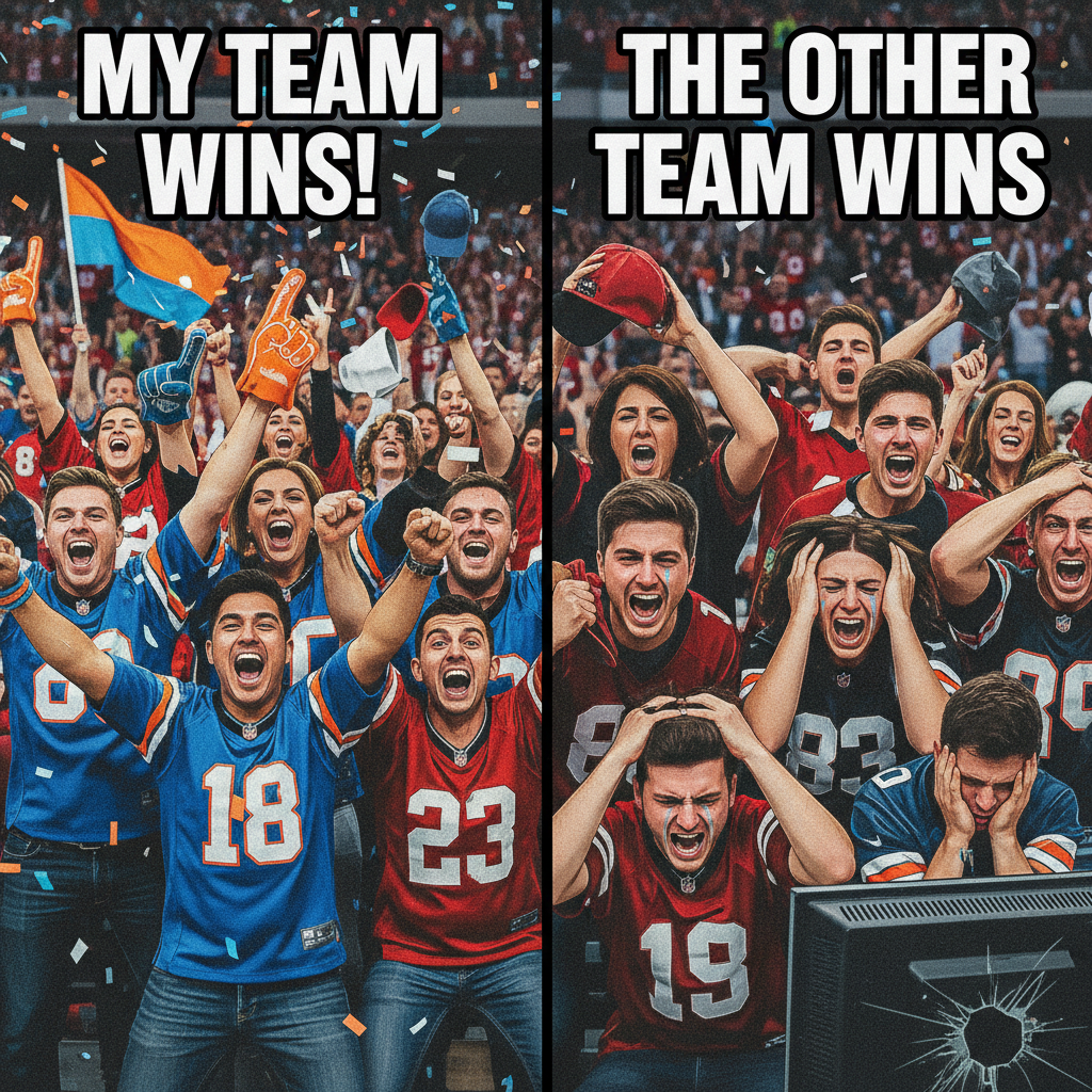 My team won. I'm already planning the parade route. My team lost. Fire everyone.