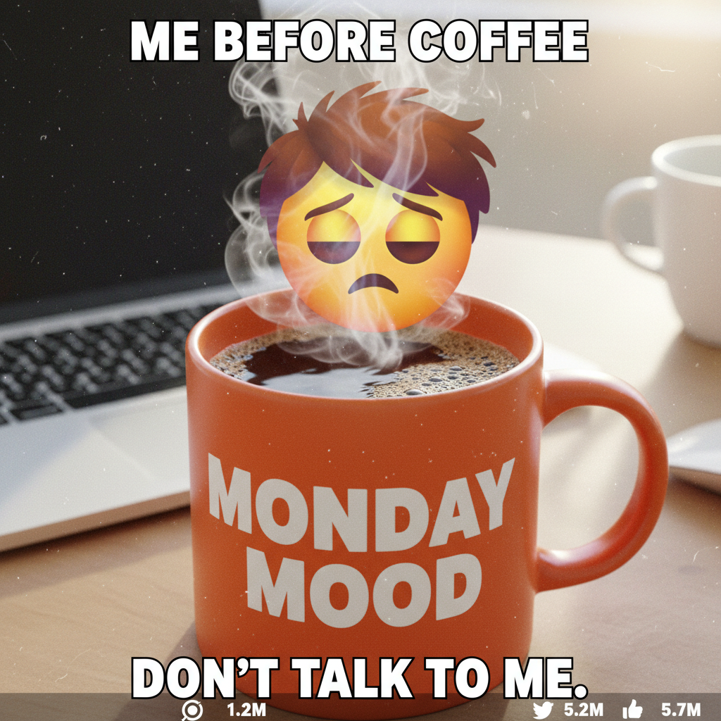 My blood type is coffee. And my personality is 'don't talk to me before my first cup'.