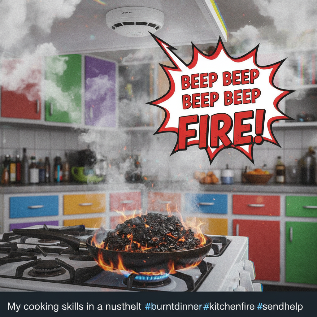 My cooking fail was so bad, the smoke alarm started tweeting. #masterchef