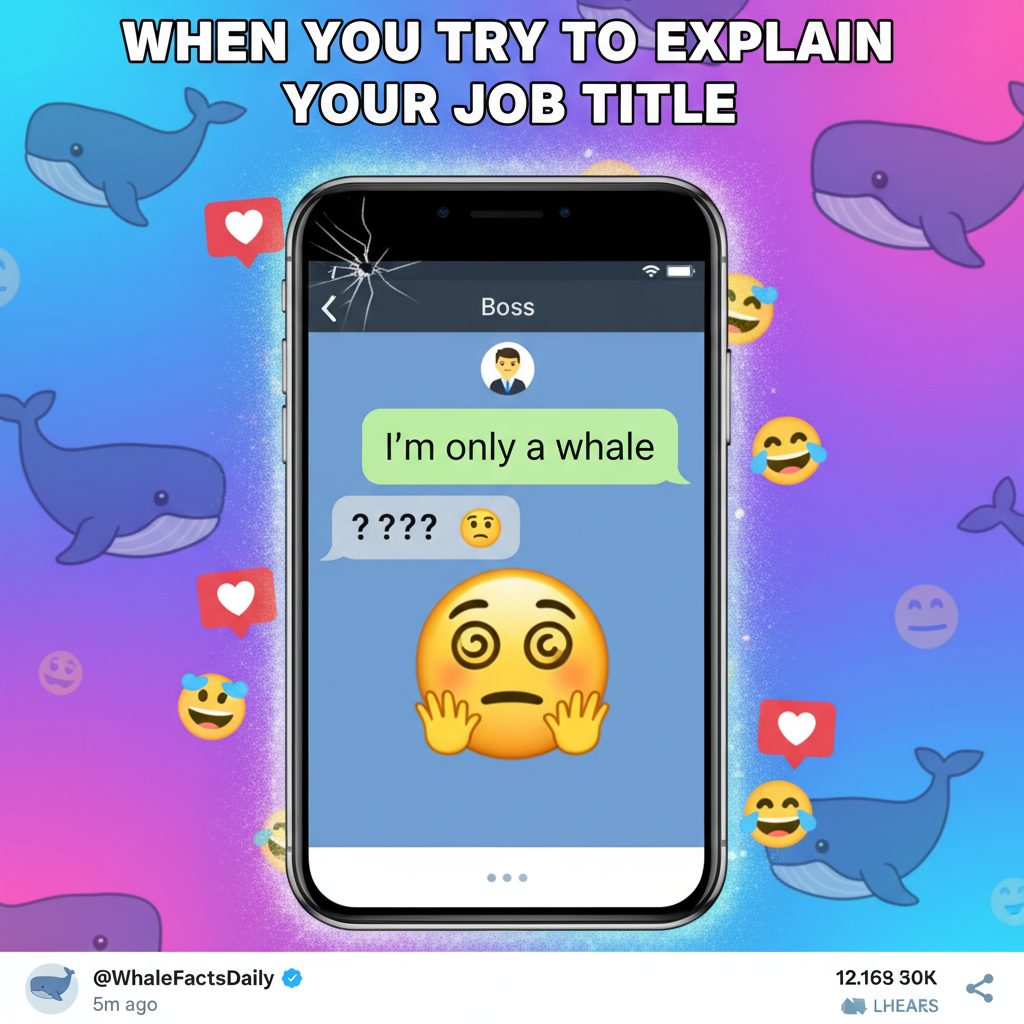 Autocorrect changed 'I'm on my way' to 'I'm only a whale.' My boss is gonna love this.