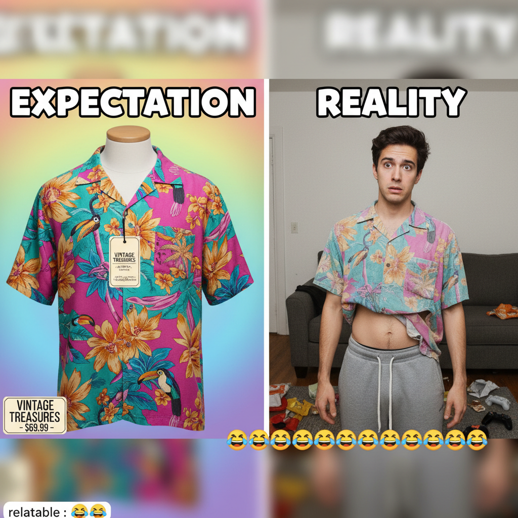 Ordered a 'vintage' shirt. Got a shirt that looks like it survived a war.