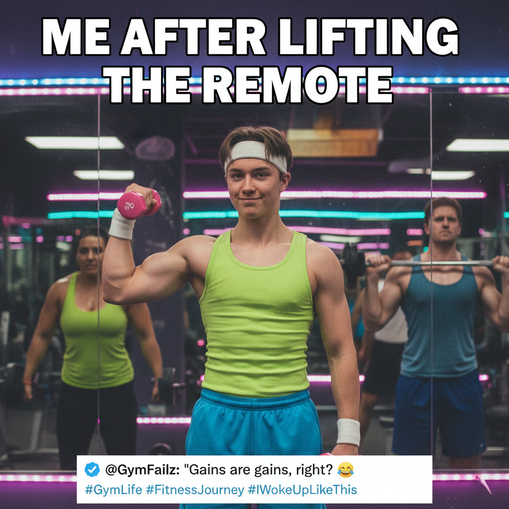 Went to the gym, did one rep, took a selfie. Mission accomplished. #GymLife