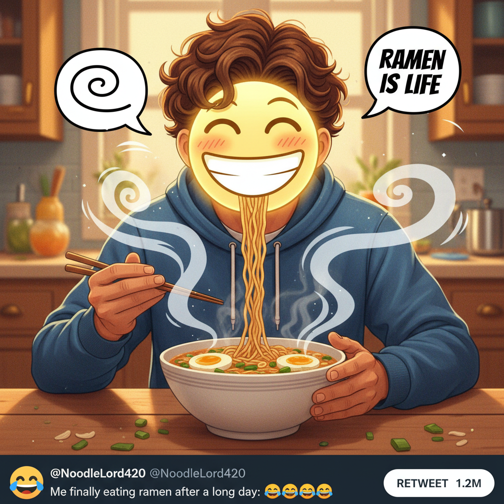 When the ramen hits just right, but you're not in an anime.