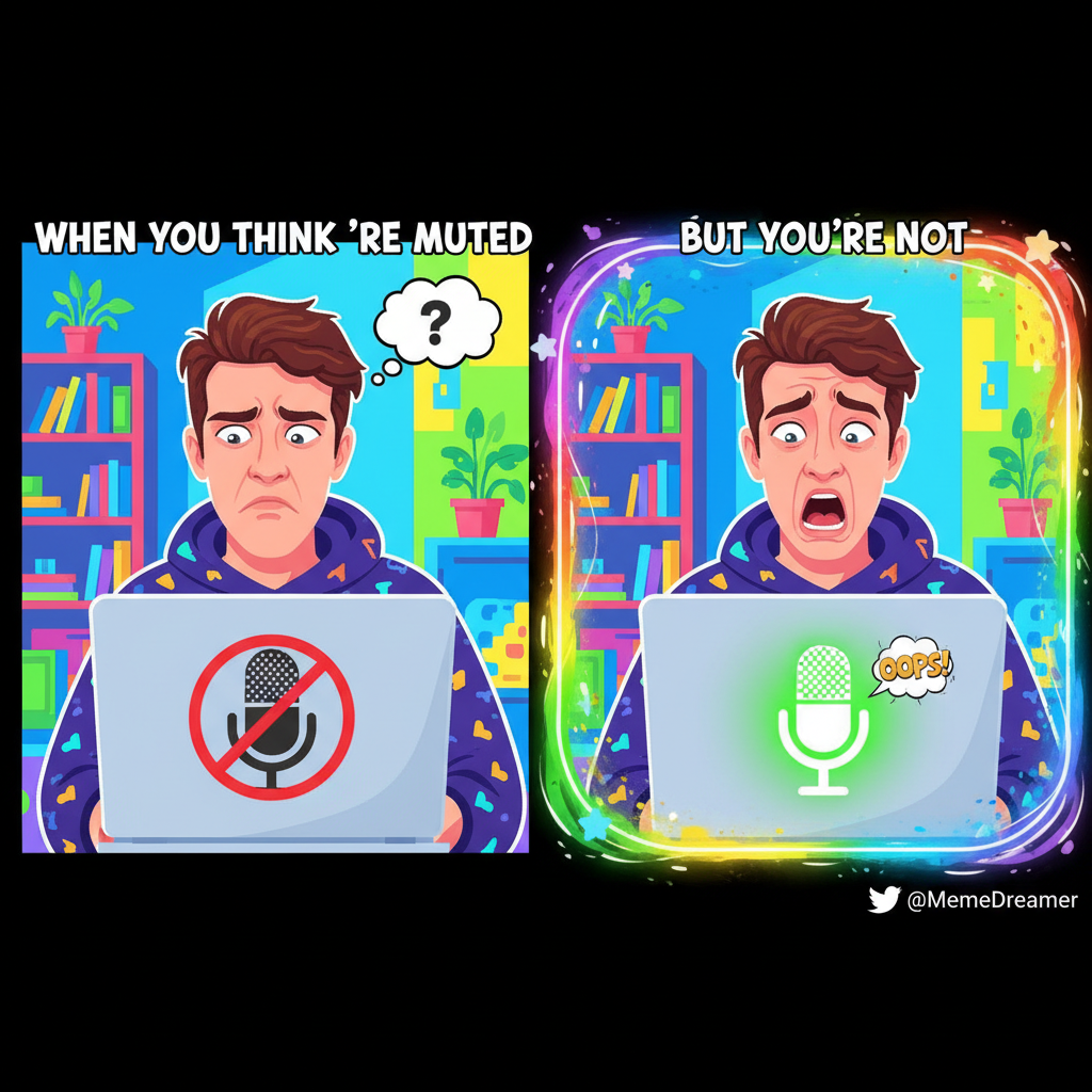 My mic was off for 20 mins, then on for 2 secs to say 'oops.' Zoom life.