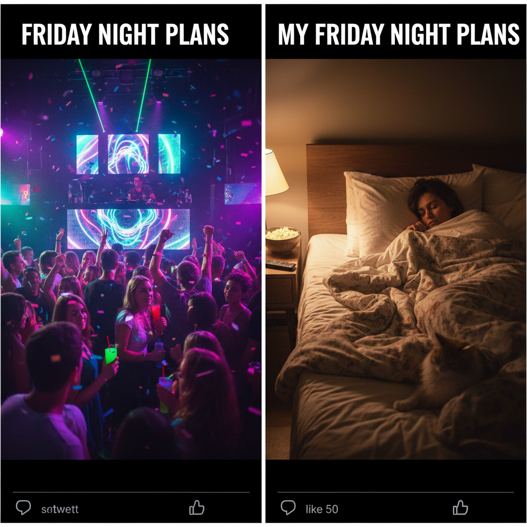 Friday night plans: clubbing. Friday night reality: debating if I need a second pillow.