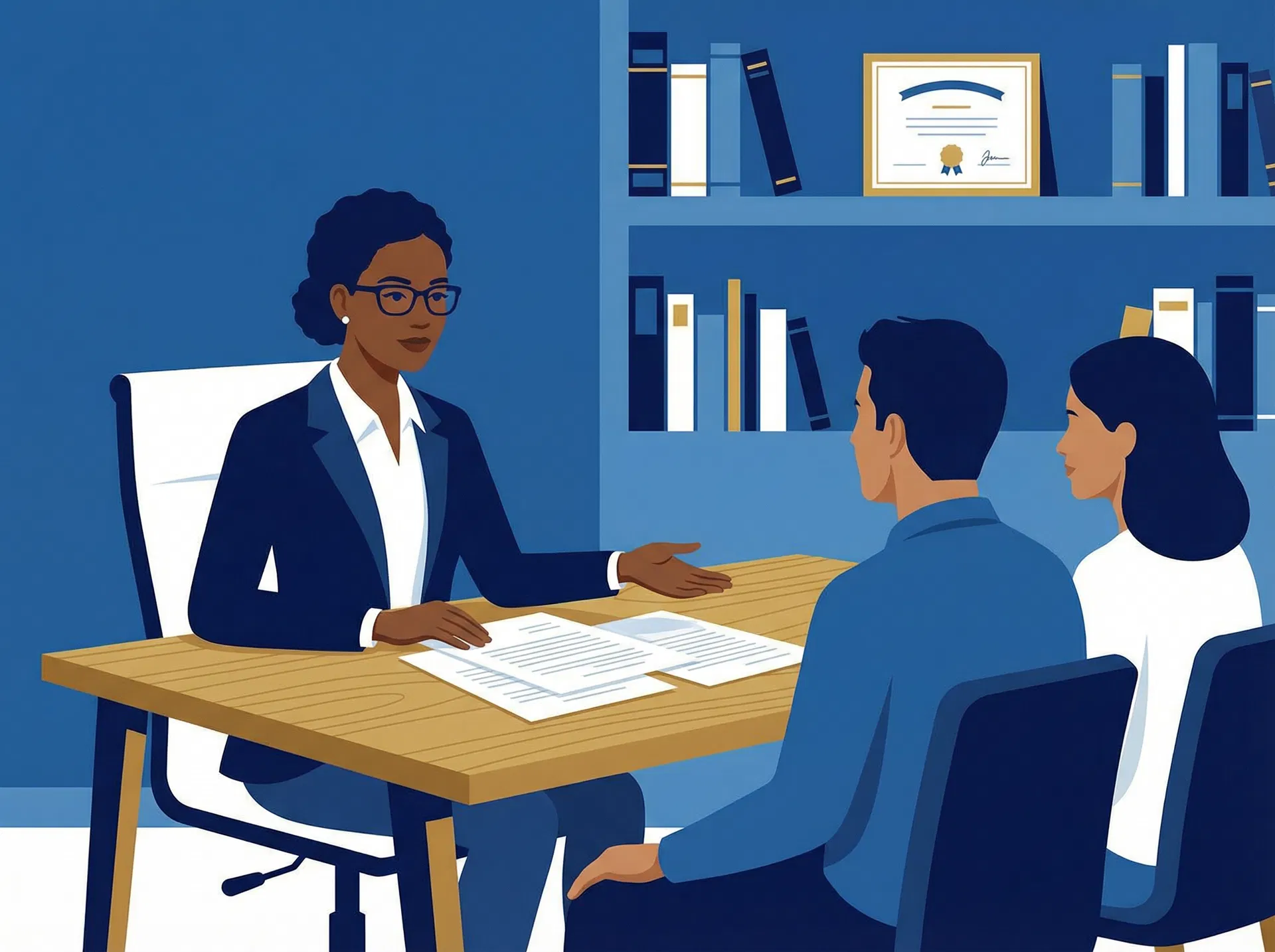 Estate planning advisor meeting with a couple