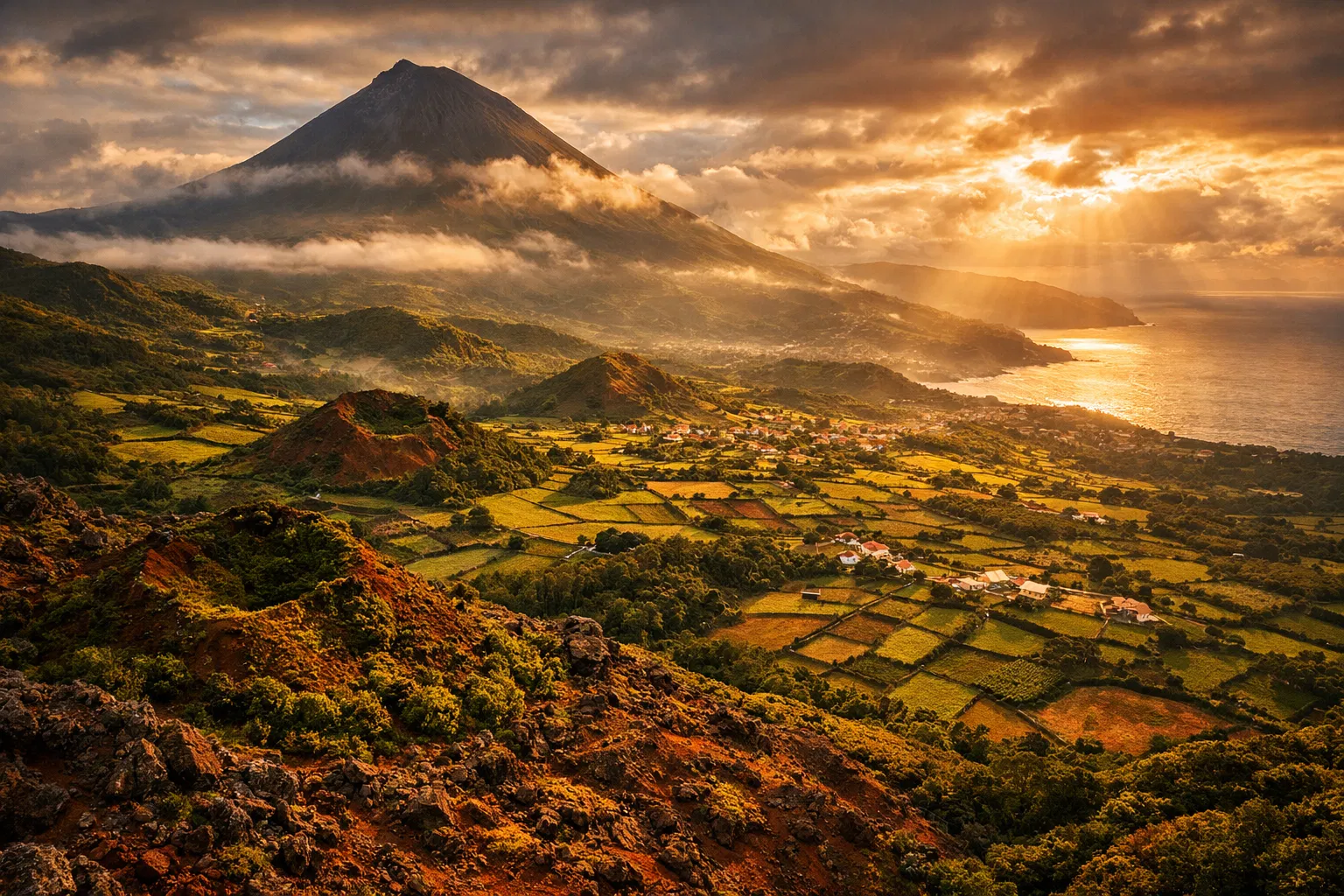Pico landscape with volcanic terrain