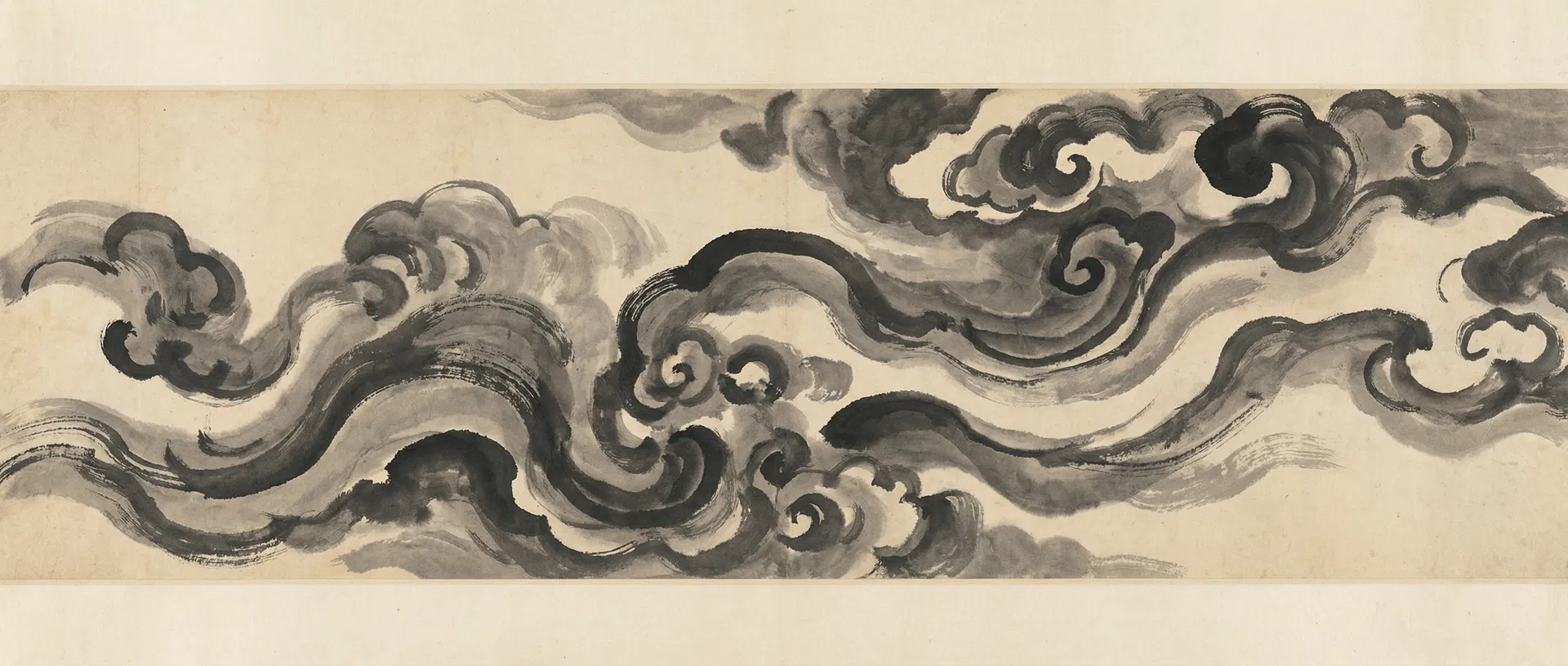 Nuages à l'encre de Chine, séparateur décoratif taoïste