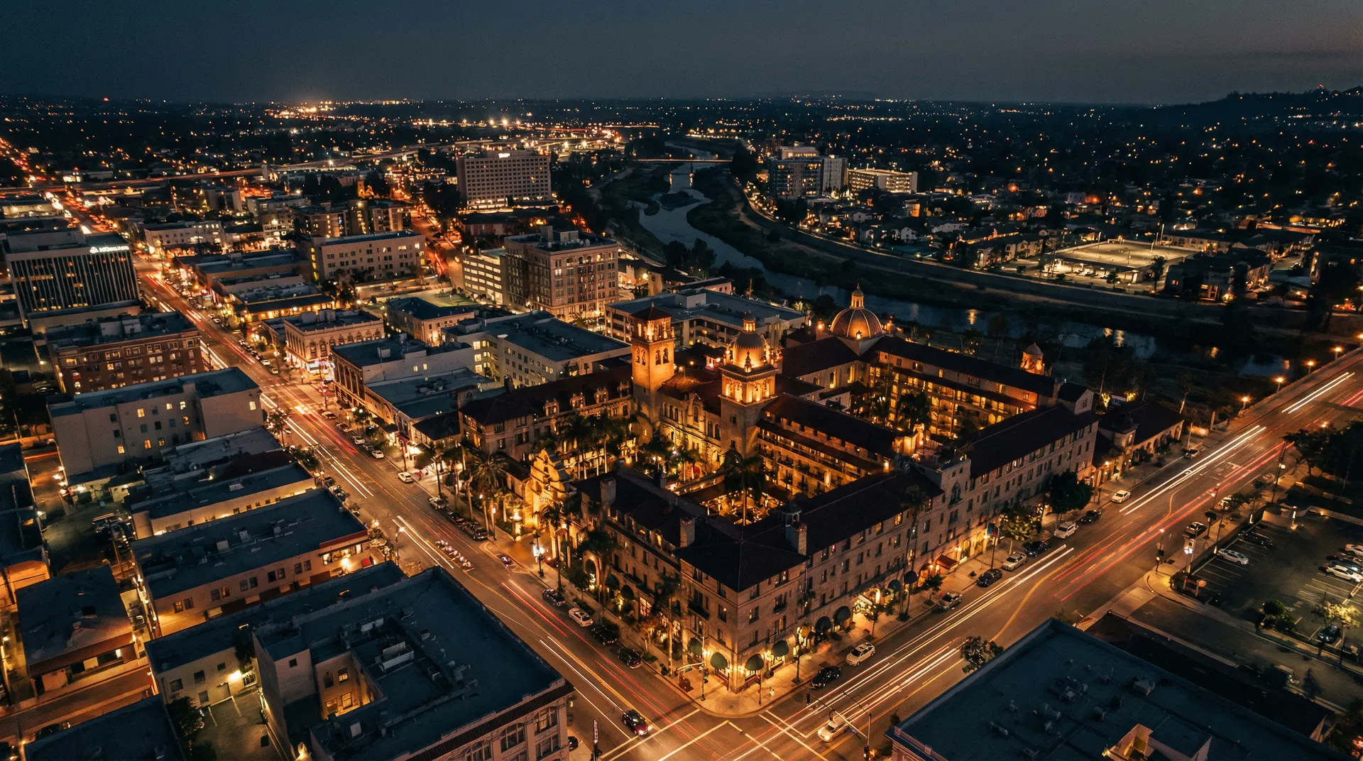 Riverside California at night