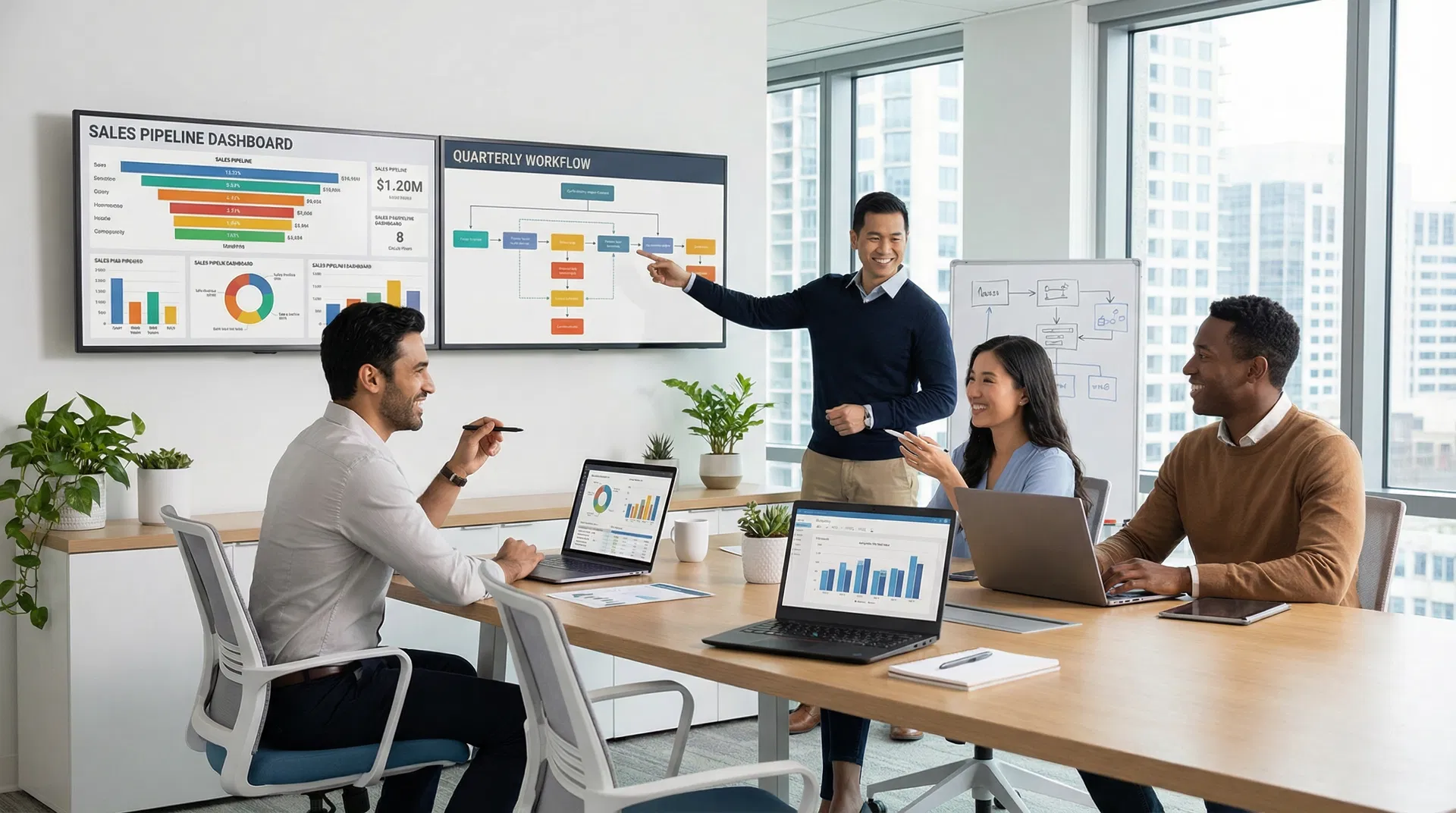 Equipo de ventas organizado