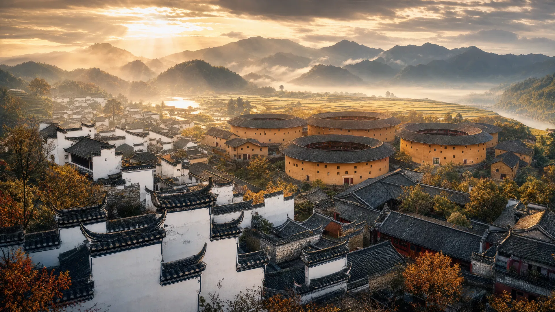中国古代民居全景
