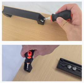 ハンドル部分を天板に取り付けます。