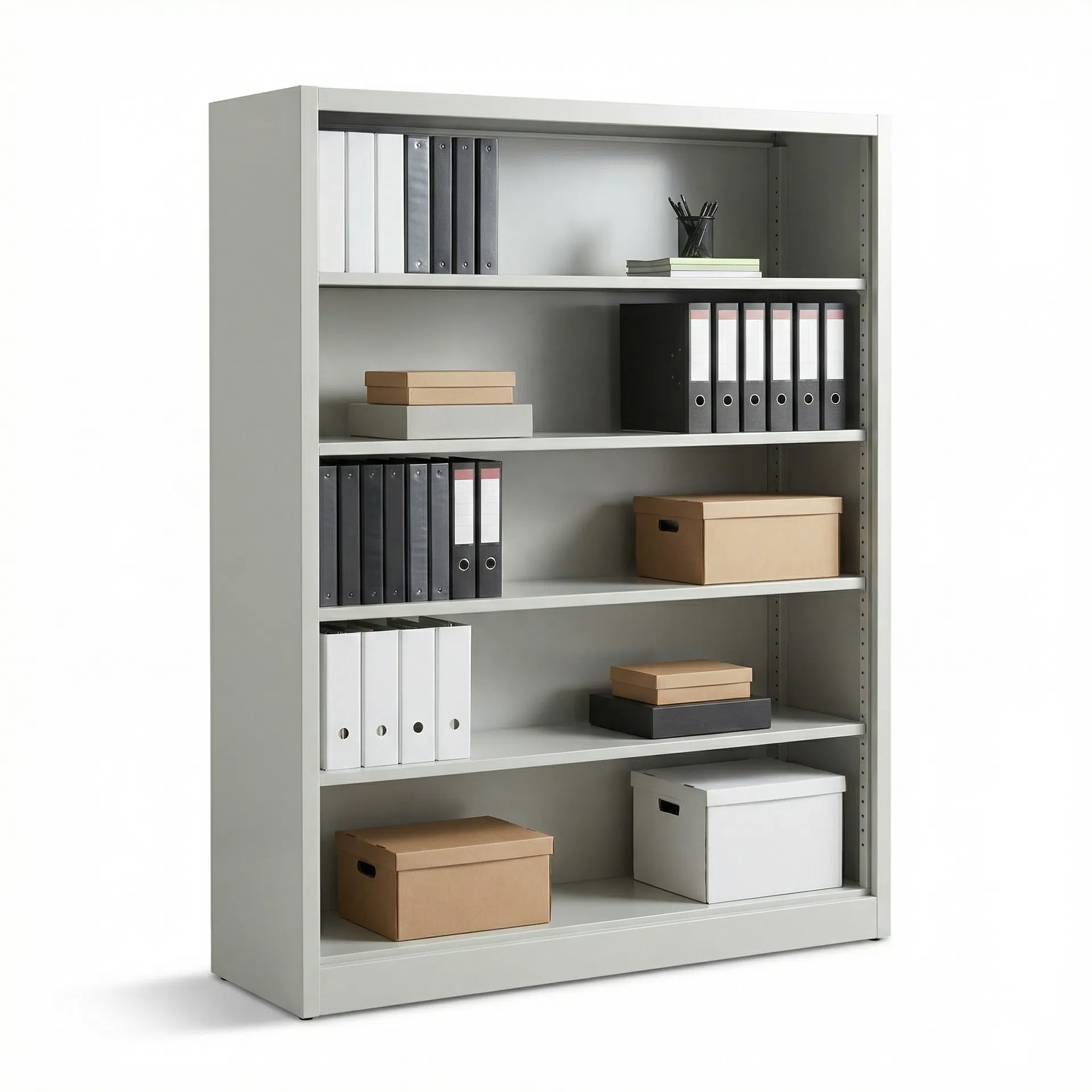 H-Pro 5-Shelf Commercial Bookcase - Gray view 1