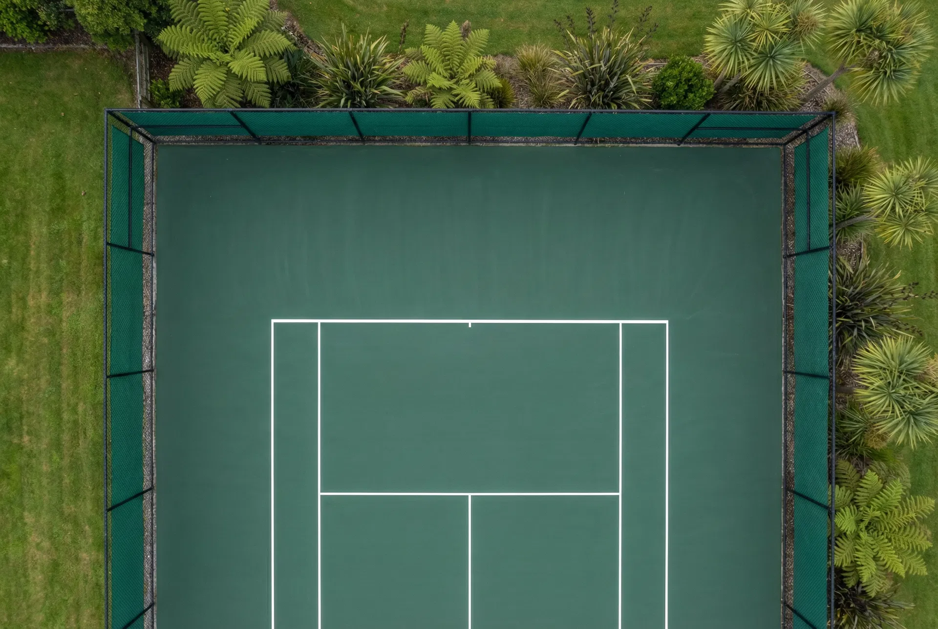 Overhead — Forest Green Surface — Indicative court style