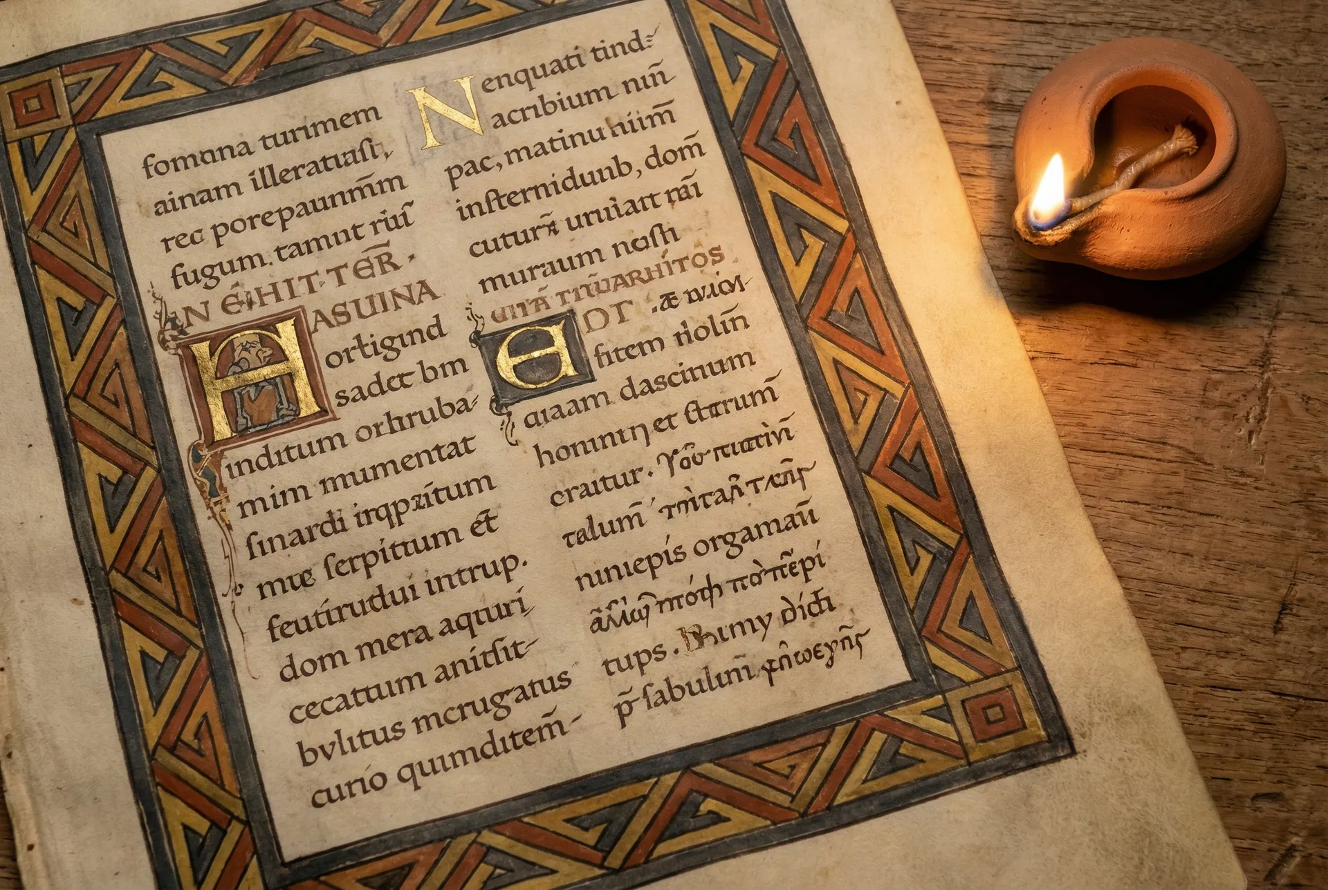 Ancient illuminated manuscript