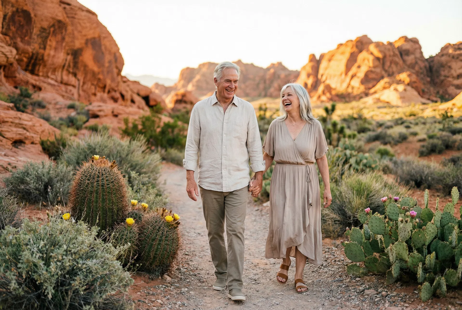 Active senior couple enjoying Las Vegas desert lifestyle