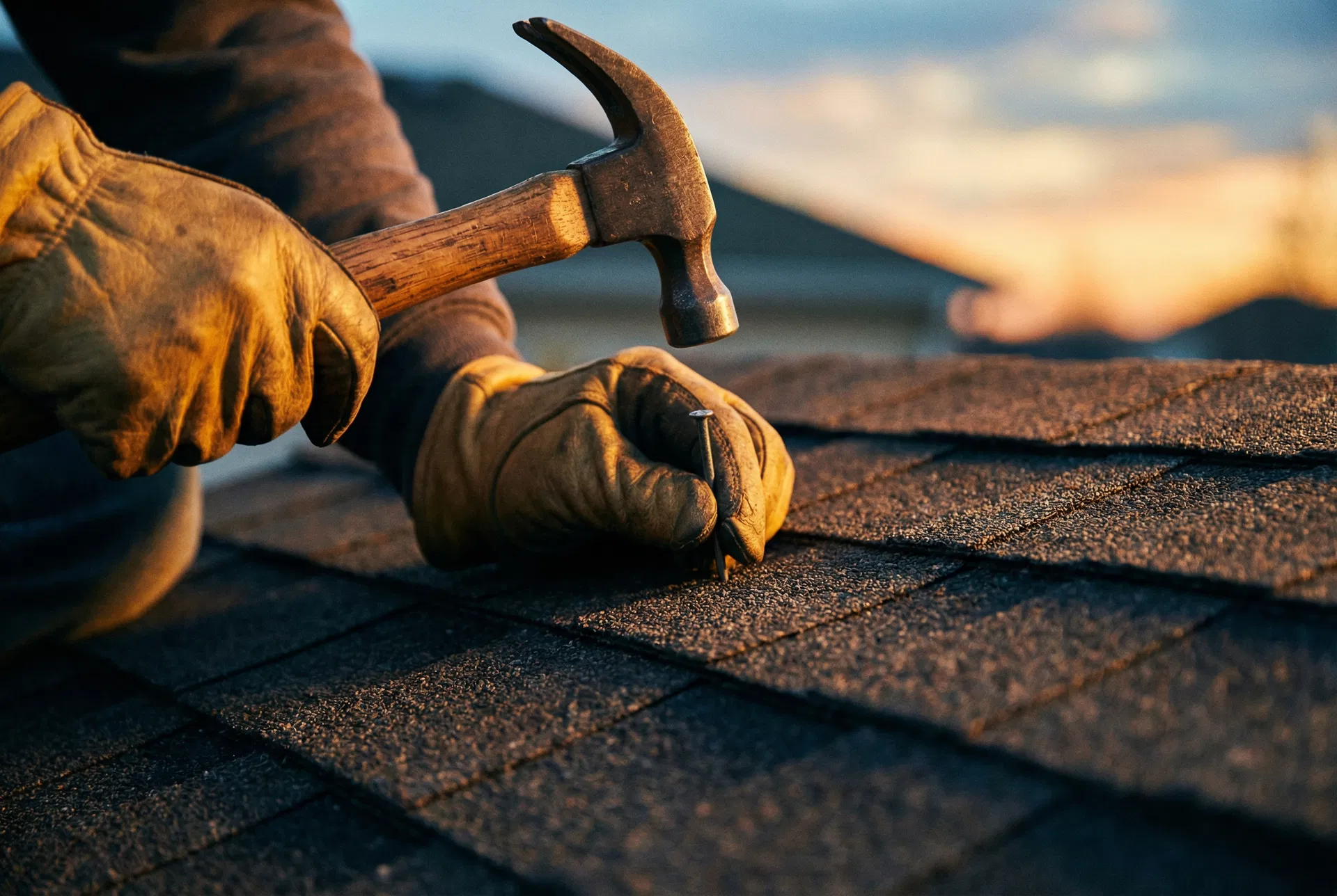 KMC Roofing craftsman at work