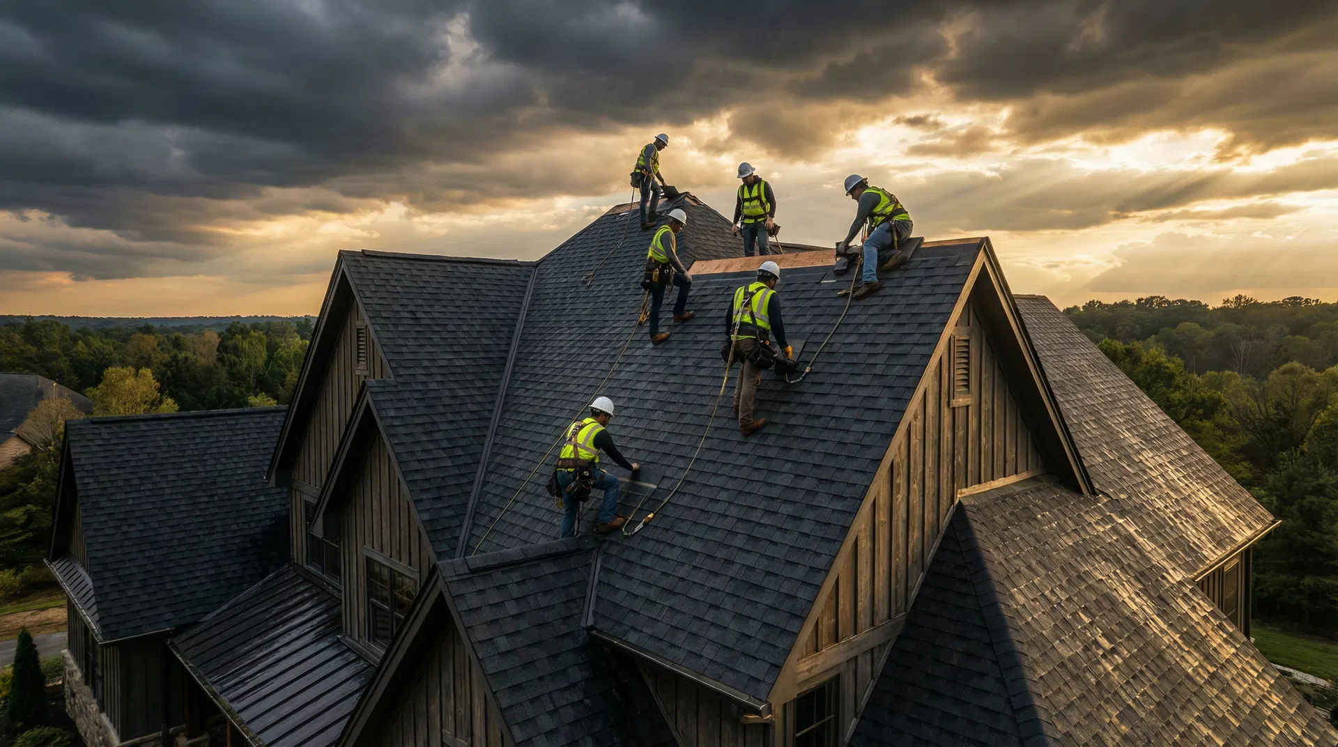 KMC Roofing crew at work