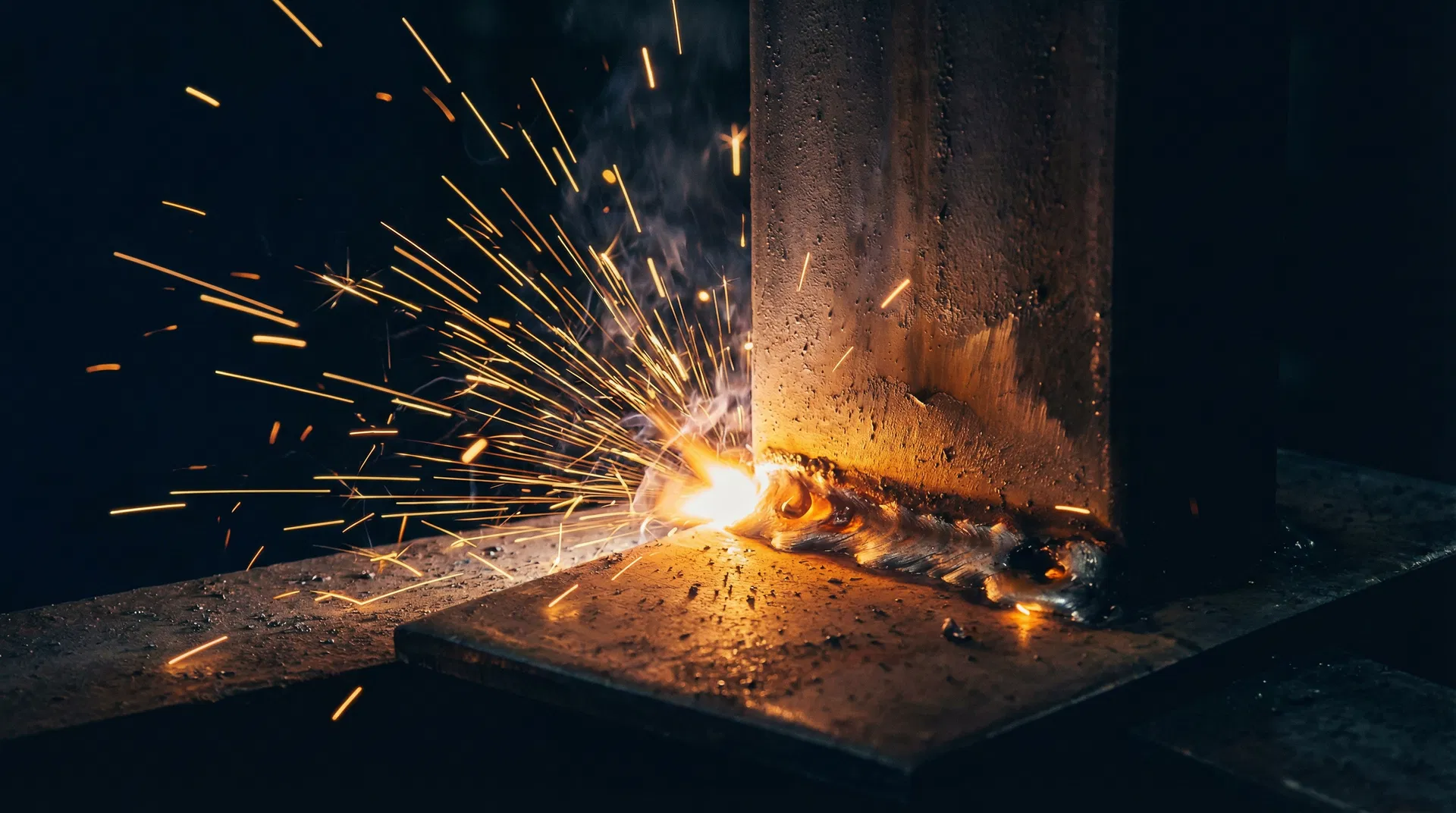 Steel being welded — the forge metaphor