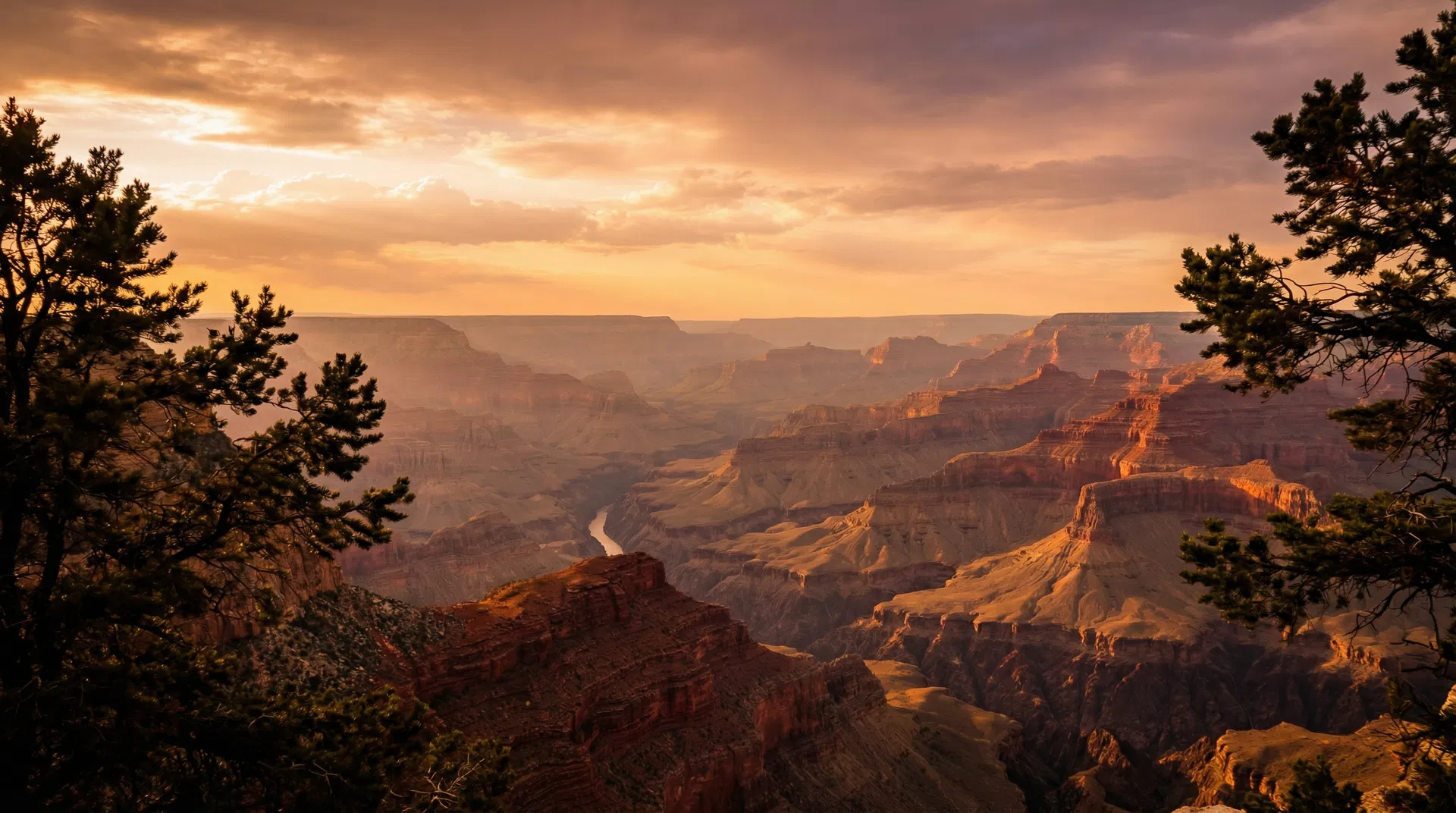 Grand Canyon South Rim at golden hour