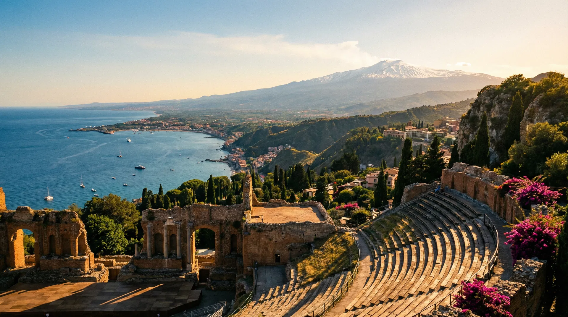 Taormina Greek Theatre with Mount Etna