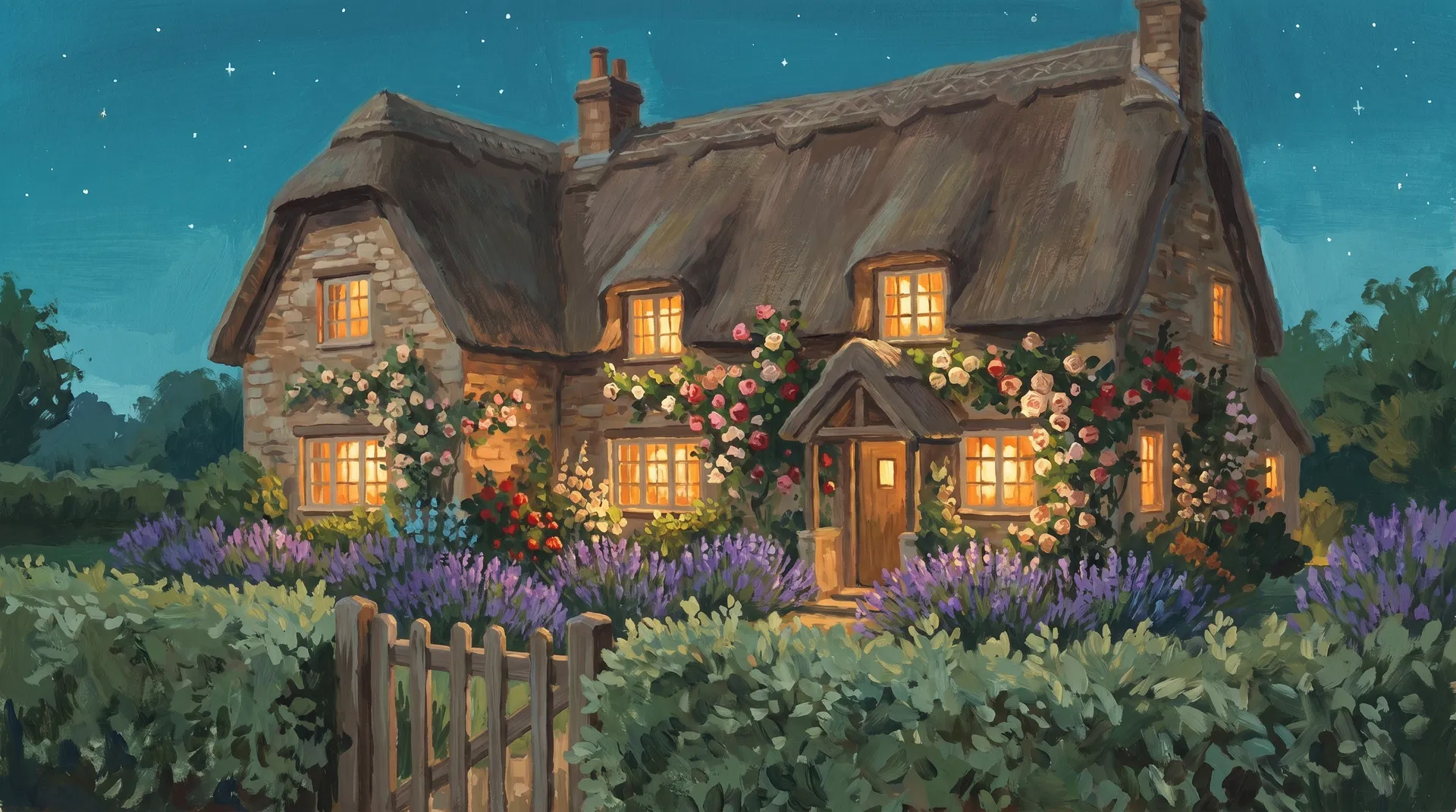 A cosy English stone cottage with a garden