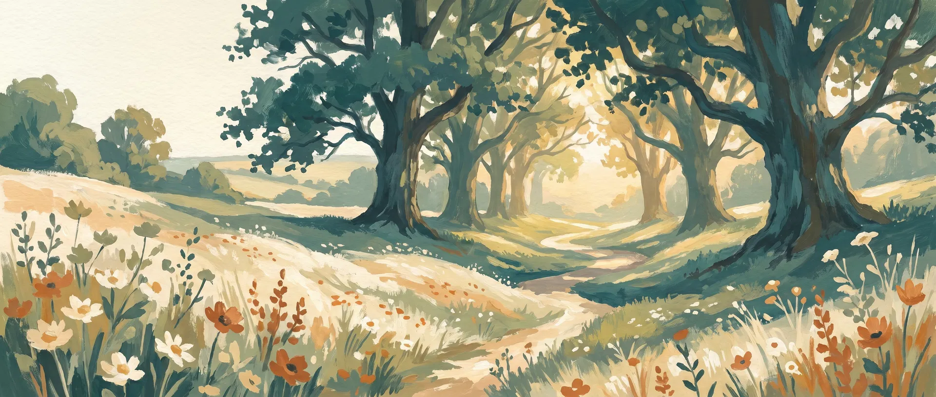 Peaceful countryside path