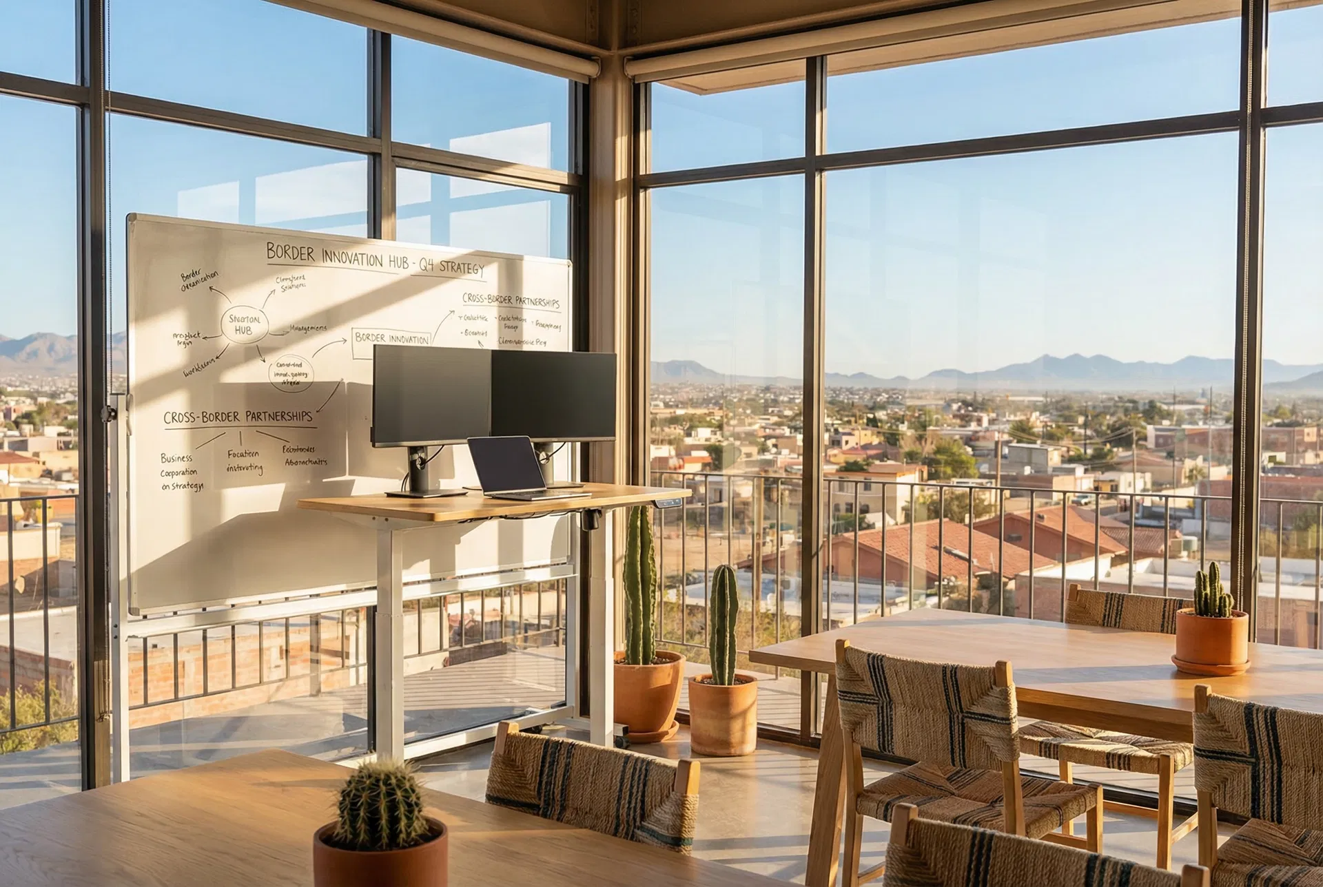 Cross-border office workspace