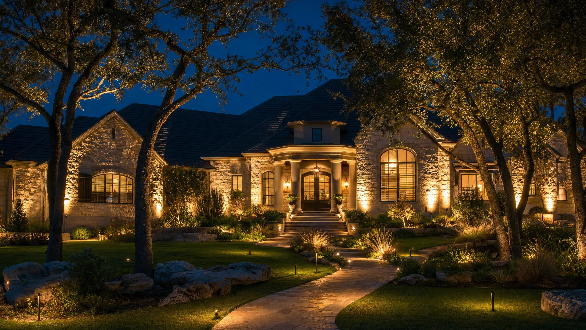After — nighttime lighting