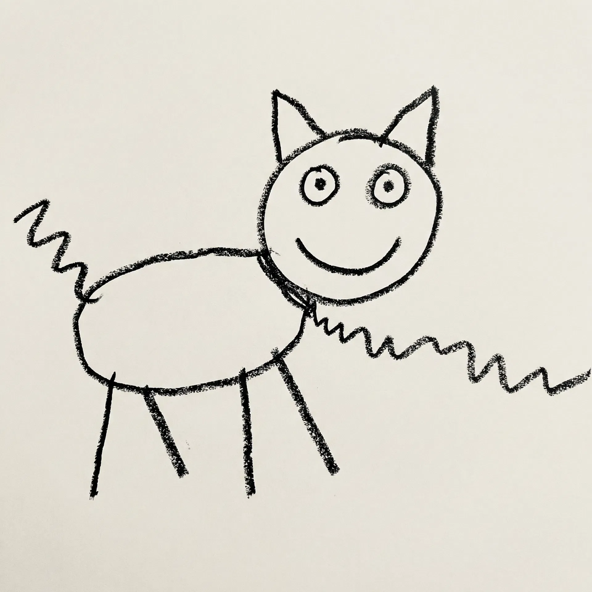 Kid-drawn dog illustration