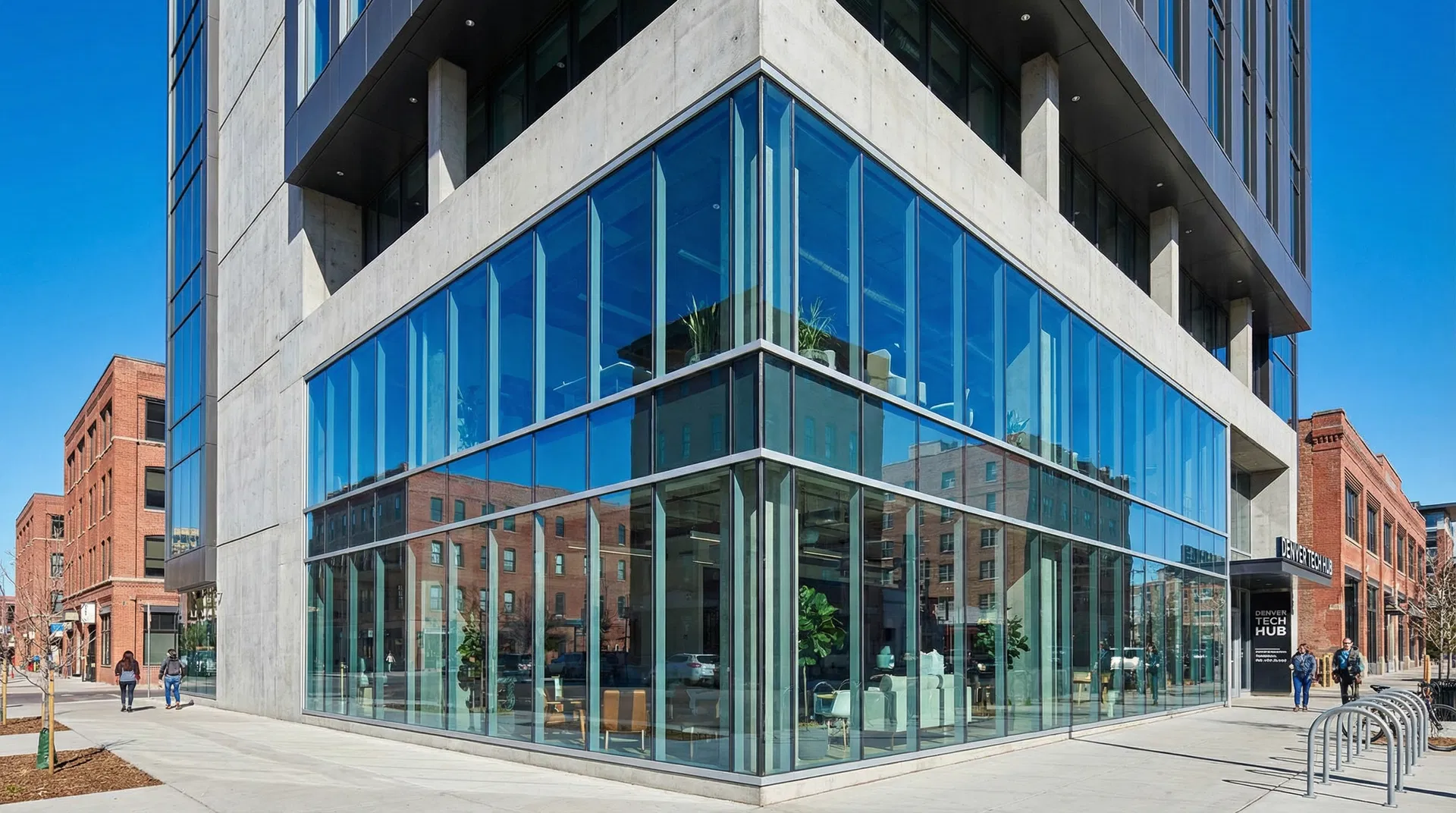 Commercial glass storefront Denver