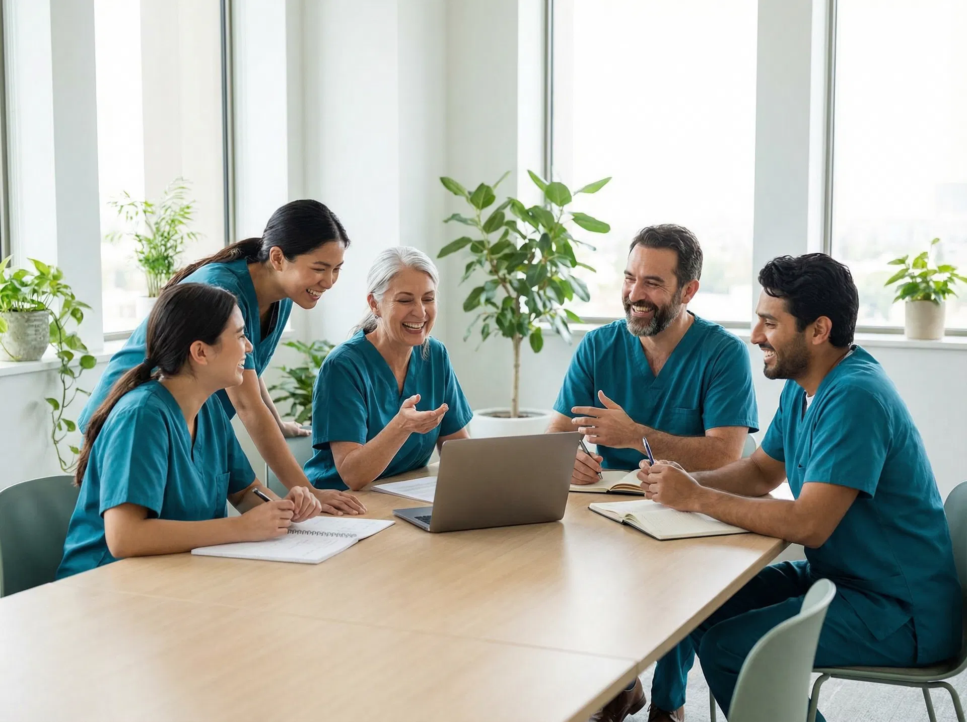 Das Team von Liebevolle Hände bei einem Teammeeting