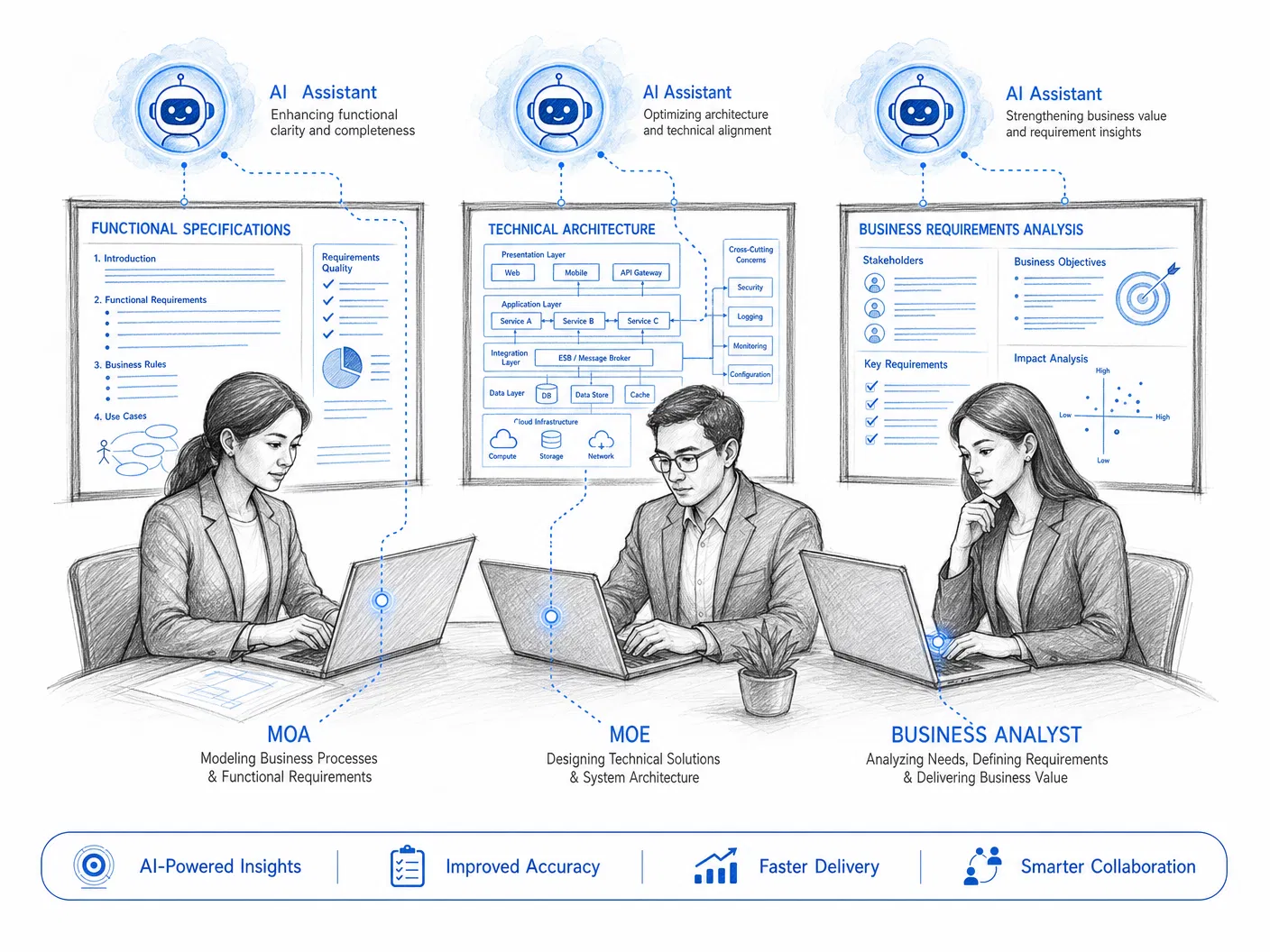 MOA, MOE, Business Analyst augmentés par l'IA