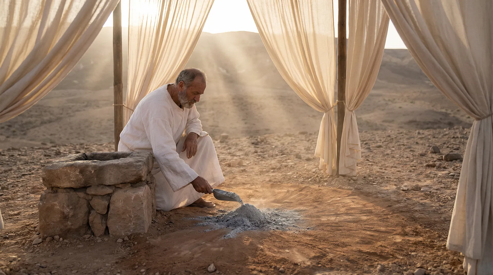 Removing Ash from the Altar at Dawn