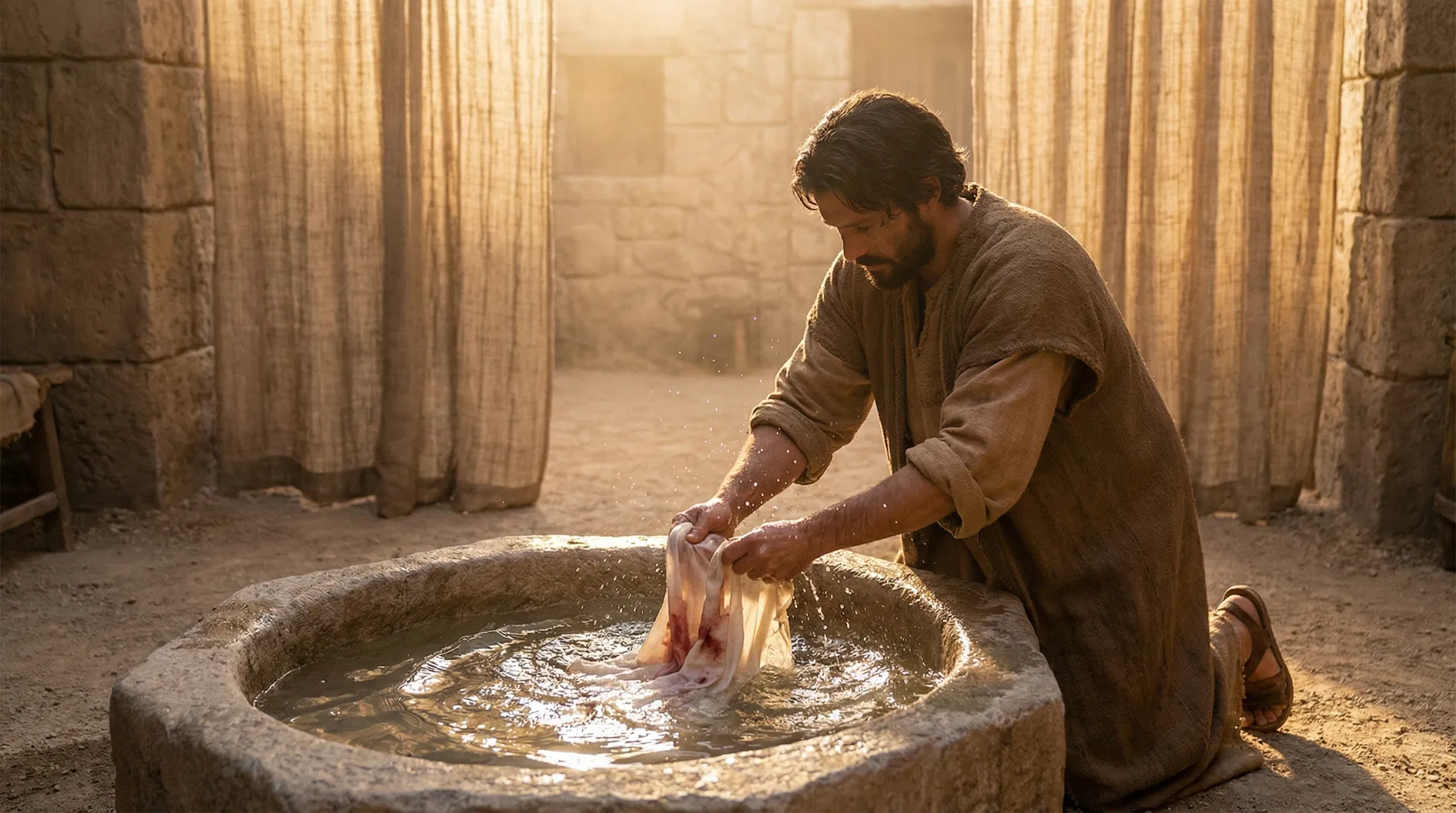 Washing the Blood-Stained Garment in a Holy Place