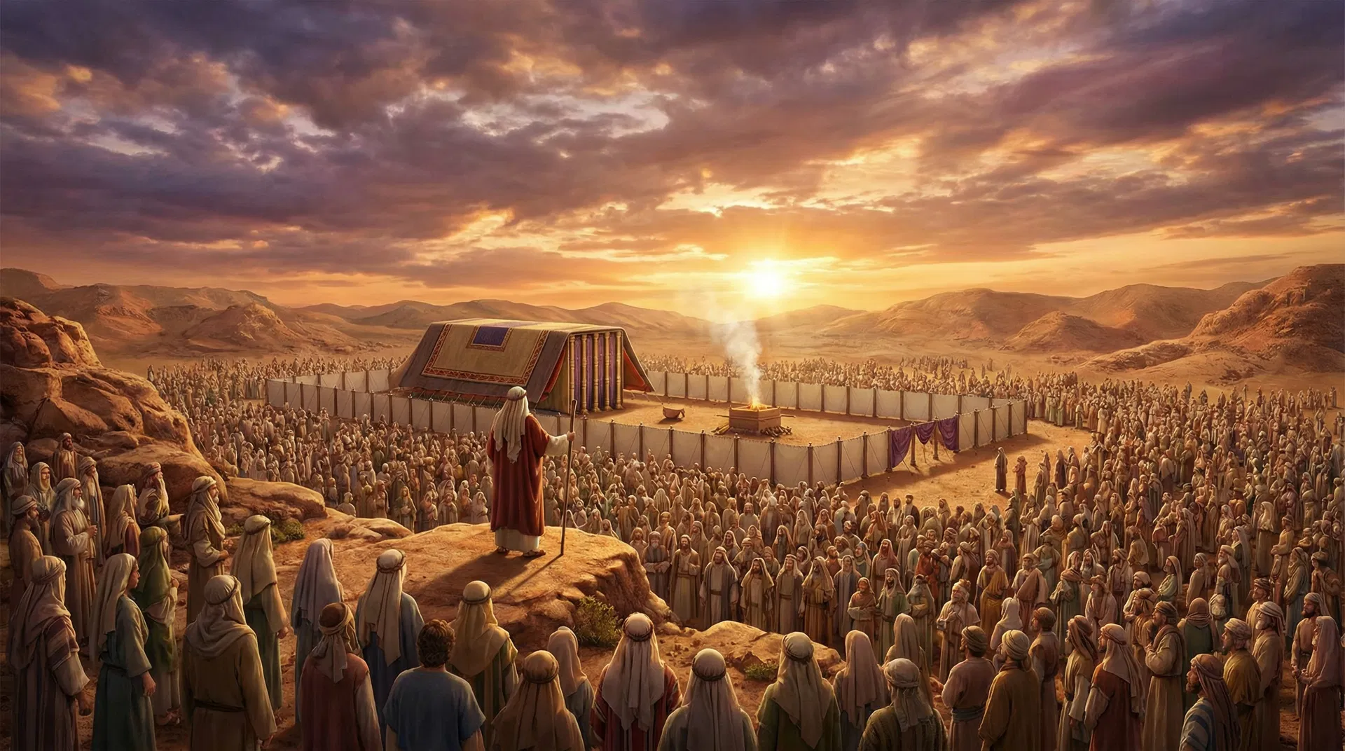Moses Assembles the Congregation at the Tabernacle
